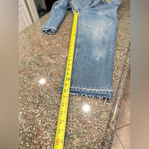 Vintage‎ Levis 575  80s Jeans unisex  Size 33  zipper USA Tapered raw hem Unisex - Picture 10 of 11